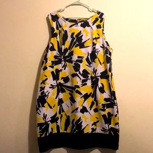 Ronni Nicole Dress, 22W, Black/White and Yellow